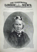 Original Old Antique Print 1889 Portrait Mrs Gladstone Gen Wedding Victorian