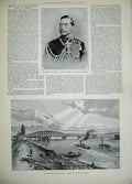 Old Antique Print 1889 Sport Hunting Cheetahs India Dee Railway Bridge 19th