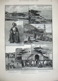Old Antique Print 1889 Children Inner Temple Gardens Kismayn Fort Africa 19th