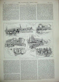 Old Antique Print 1889 Chief Commissioner Burmah War Nature Birds Lake 19th