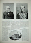 Antique Old Print 1889Hunting Sport Aberdeenshire Haggis Hopetoun Algiers 19th