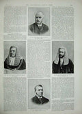Antique Old Print 1889 Gas Strike Men Working Court Ireland Morris Madden 19th