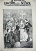 Antique Old Print 1889 Royal Wedding Queen Duke Fife Princess Louise Gift 19th