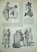 Original Old Antique Print 1889 Will Office Somerset House Men Sketch 19th