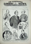 Original Old Antique Print 1889 Brighton Election Men Mayor Voting Parliament