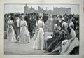 Antique Old Print 1889 Garden Party Shah Hatfield House Salisbury Marquis 19th
