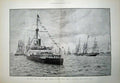 Old Antique Print 1889 Royal Yacht German Emeror British War Ships Sea 19th