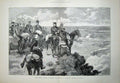 Original Old Antique Print 1889 German Emperor Review Aldershot War Horses Art