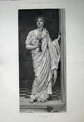 Original Old Antique Print 1889 Albert Moore Fine Art Decorator Lady Flowers
