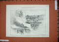 Original Old Antique Print 1889 Fire Antwerp Explosion Buildings Ruins Sketch