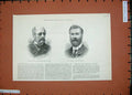 Original Old Antique Print 1889 Portrait Tindal Robertson Michael Watson Men
