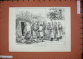 Old Antique Print 1889 Montenegrin Emigrants Servia Government Huts Men 19th