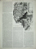 Original Old Antique Print 1890 Man Work Handloom Stocking Frame Leicester 19th
