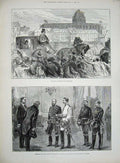 Original Old Antique Print 1890 Berlin Bismarck Labour Conference Prince Wales