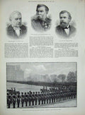 Old Antique Print 1890 Trooping Colour Prince Wales Simmons Gotch Hooper 19th