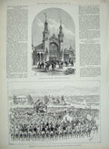Original Old Antique Print 1890 Edinburgh Festival Brougham Loch Cradock Colony