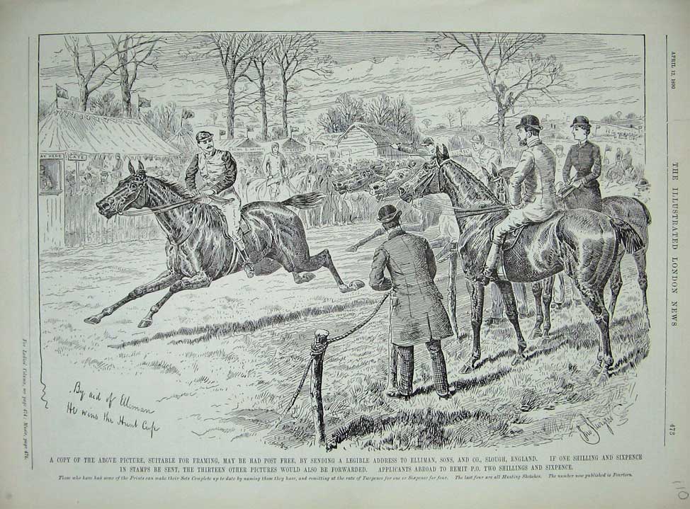 Original Old Antique Print 1890 Advertisement Ellimans Embrocation Horse Racing