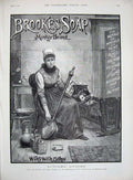 Original Old Antique Print 1890 Advertisement Brookes Soap Monkey Brand Bed-Pan
