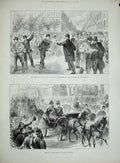 Old Antique Print 1890 Prince Wales Berlin Ireland Bismarck Horse Coach 19th