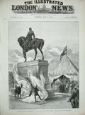 Old Antique Print 1890 Queen Statue Prince Consort Jubilee Windsor Park 19th