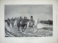 Original Old Antique Print 1890 French Siers Marching Horses Campagne De France