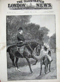 Old Antique Print 1890 Woodville Fine Art Little Girl Woman Lady Horses 19th