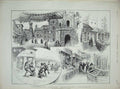 Old Antique Print Beatrice Exhibition Florence 1890Piazza Duomo Peasants 19th
