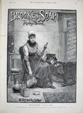 Original Old Antique Print Advertisement Monkey Brand Brooke'S Soap Metals 1890