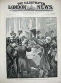 Original Old Antique Print 1890 Lobby House Commons Parnell Inquiry Commission