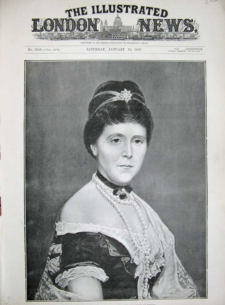 Old Antique Print 1890 Empress Augusta Germany Queen Prussia Lady Woman 19th