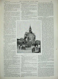 Old Antique Print 1890 Lady Woman Chicken Dinner Elephant Mandalay Men 19th