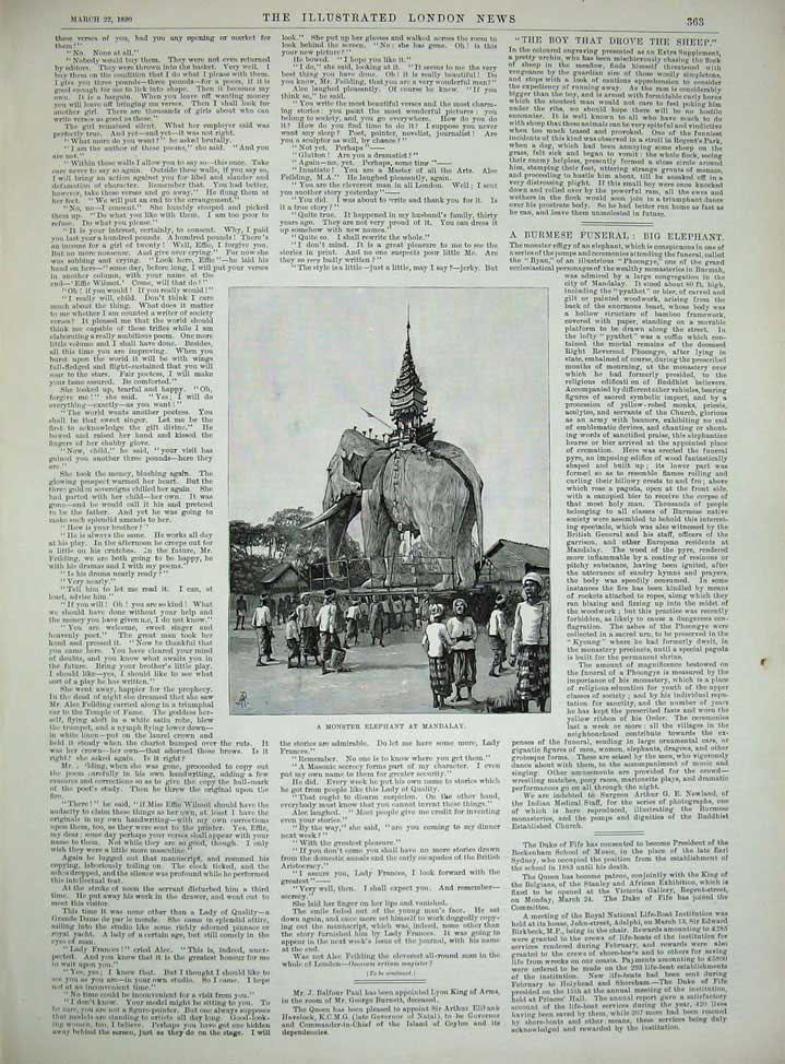 Old Antique Print 1890 Lady Woman Chicken Dinner Elephant Mandalay Men 19th