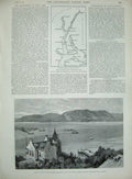 Antique Old Print 1890 Burmah Buddhist Monastery Nuns Alms Loch Blairmore 19th