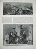 Old Antique Print 1890 Cyclone Louisville Kentucky Queen Grotto Railway 19th