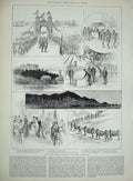 Old Antique Print 1890 Military Weapons Field-Gun Siers Connaught Hong 19th