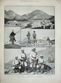 Old Antique Print 1890 Niti Field Force War Thinet Frontier Surai Thota 19th