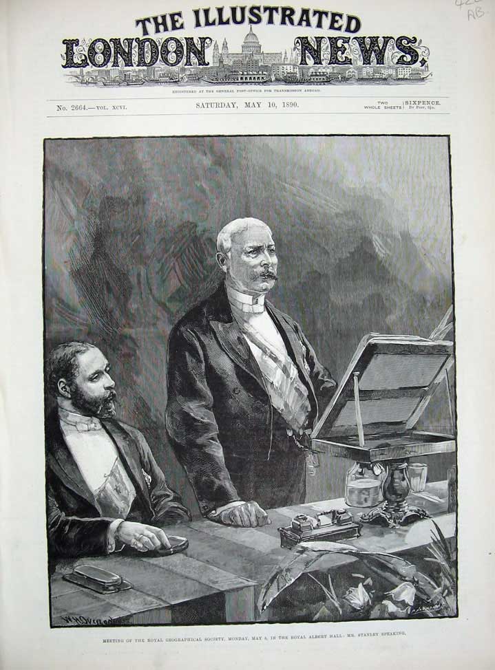 Old Antique Print 1890 Royal Albert Stanley Geographical Dover Pier Art 19th