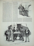 Original Old Antique Print London Coal Exchange 1890 Colliery Men Work 19th