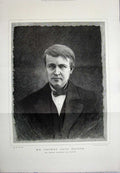 Old Antique Print 1890 Thomas Alva Edison American Electrician Inventor 19th