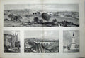 Old Antique Print 1890 Royal Agricultural Show Plympouth Armada Railway 19th