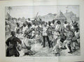 Original Old Antique Print 1890 Emin Pasha Mutiny Labore Rebellion Weapons War