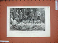 Original Old Antique Print 1890 Mompunga Lushai Camp Murray Oath Cow Siers War