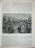 Original Old Antique Print Prince Bismarck Berlin Ireland 1892 Stettin Railway