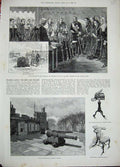 Original Old Antique Print 1892 Walmer Castle Marquis Dufferin Ava Lord Warden