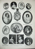 Original Old Antique Print 1892 Fine Art Charlotte Queen Susan Siddons Robinson