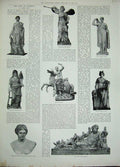 Original Old Antique Print 1892 Gods Olympius Thalia Nereid Fortuna Flora Venus