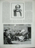 Old Antique Print 1892 Portrait Rev. Charles Wordsworth Ship Passengers 19th