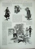 Old Antique Print 1892 Ma Mie Rosette Globe Theatre King Henry Boullion 19th