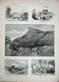 Original Old Antique Print 1892 Africa Hill Ndara Camp Taveta Kibo Mochi Taveta