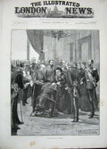 Original Old Antique Print 1892 Investiture Windsor Castle Queen London Guards